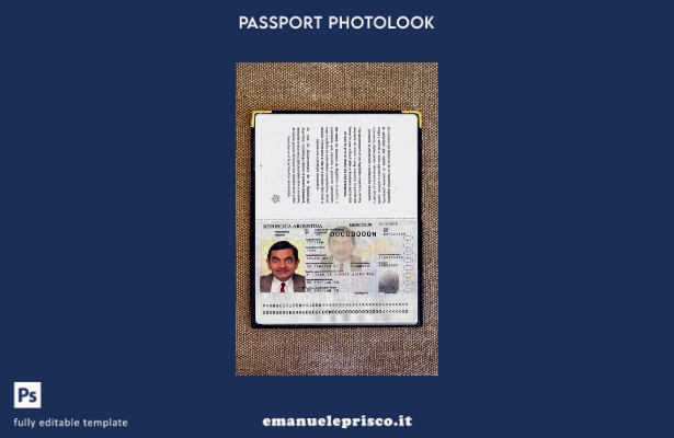 modello di aspetto fotografico presente del passaporto argentino in stile verifi